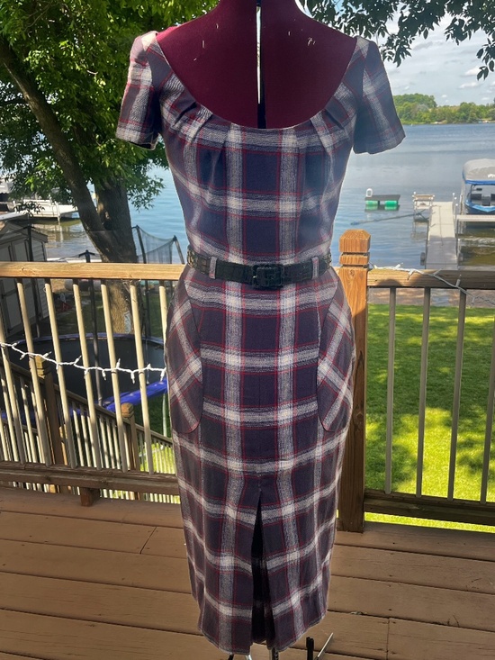L.A.M.B. Dresses & Skirts - Vintage RARE L.A.M.B by Gwen Stefani Plaid Belted Dress 4/6